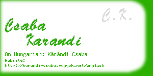 csaba karandi business card
