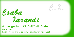 csaba karandi business card